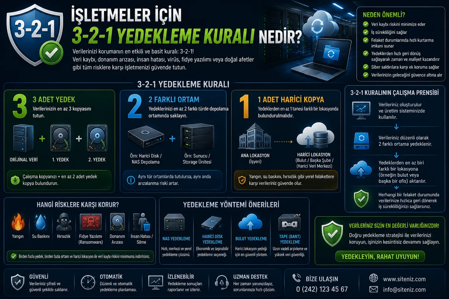 İşletmeler İçin 3-2-1 Yedekleme Kuralı Nedir?